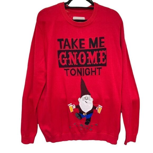 MEN’S MOSSIMO LIGHTWEIGHT RED COTTON SWEATER  / XL / EXTRA FUN - Picture 1 of 6
